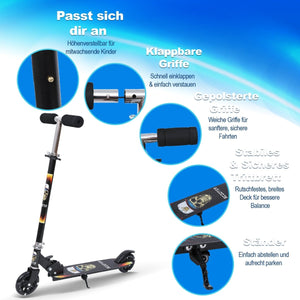 Habib Gruppe Kinderroller mit LED Rädern | Klappbar & 4 - fach Verstellbar - Europebazar