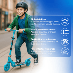 Habib Gruppe Kinderroller mit LED Rädern | Klappbar & 4 - fach Verstellbar - Europebazar