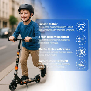 Habib Gruppe Kinderroller mit LED Rädern | Klappbar & 4 - fach Verstellbar - Europebazar