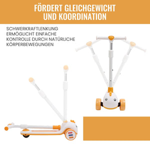 Habib Gruppe Kinderroller mit Tier - Design | 3 - Rad, LED - Licht & Faltbar - Europebazar