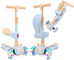 Habib Kinderroller 3in1 klappbar mit Sitz und LED-Rädern