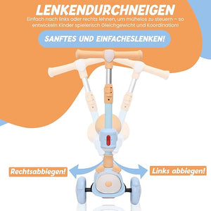 Habib Gruppe Kinderroller Tretroller - 2 - in - 1 Faltbarer Scooter mit Sitz, LED Rädern, Verstellbar & Leicht (1 - 12 Jahre) - Sicher & Robust - Europebazar