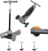 Habib Gruppe Kinderroller Tretroller 3 - Rad - LED Frontlicht, Rücklicht & Leuchtendes Deck Scooter, Faltbar, Höhenverstellbar, rutschfest & Pannensicher (3 - 8 Jahre) - Europebazar