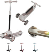 Habib Gruppe Kinderroller Tretroller 3 - Rad - LED Frontlicht, Rücklicht & Leuchtendes Deck Scooter, Faltbar, Höhenverstellbar, rutschfest & Pannensicher (3 - 8 Jahre) - Europebazar