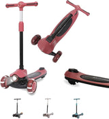 Habib Gruppe Kinderroller Tretroller 3 - Rad - LED Frontlicht, Rücklicht & Leuchtendes Deck Scooter, Faltbar, Höhenverstellbar, rutschfest & Pannensicher (3 - 8 Jahre) - Europebazar