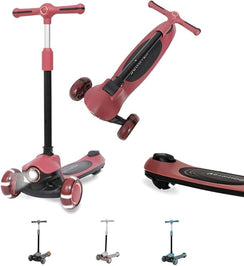 Habib Gruppe Kinderroller Tretroller 3 - Rad - LED Frontlicht, Rücklicht & Leuchtendes Deck Scooter, Faltbar, Höhenverstellbar, rutschfest & Pannensicher (3 - 8 Jahre) - Europebazar