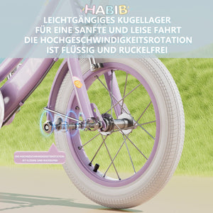 Habib Gruppe Mädchenfahrrad Komplettset | 12, 14, 16 Zoll | Inkl. Luftpumpe & 6 - teiligem Schutz - Set | Karbonstahlrahmen & Duales Bremssystem | Mitwachsend & sicher für Mädchen 3 - 8 Jahre - Europebazar