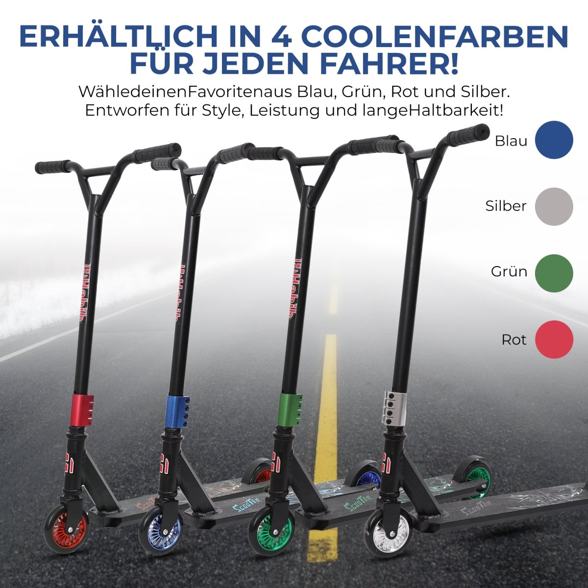Habib Gruppe Stunt Scooter 360° | 110mm Alukern Räder & ABEC 9 - Europebazar