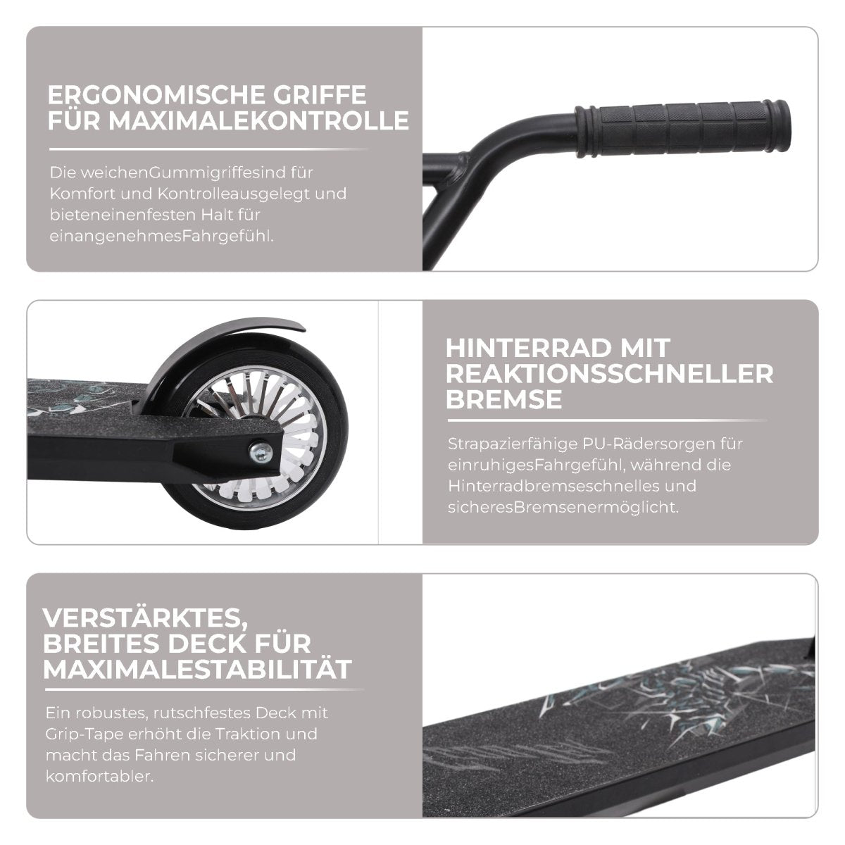Habib Gruppe Stunt Scooter 360° | 110mm Alukern Räder & ABEC 9 - Europebazar