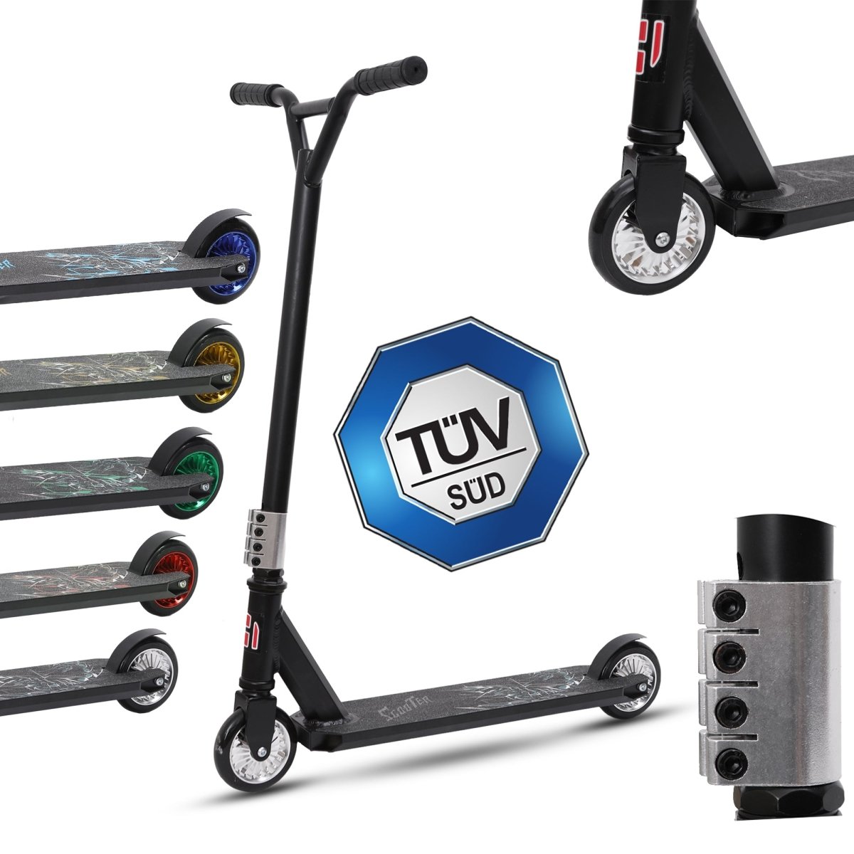 Habib Gruppe Stunt Scooter für Kinder | 360° Trick Roller 110mm ABEC - 9 Räder - Europebazar