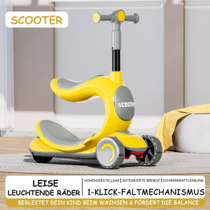Habib Kinderroller 3-Rad mit LED Licht | Klappbar & Höhenverstellbar - HabibSport