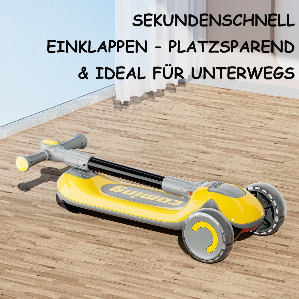 Habib Kinderroller 3-Rad mit LED Licht | Klappbar & Höhenverstellbar - HabibSport