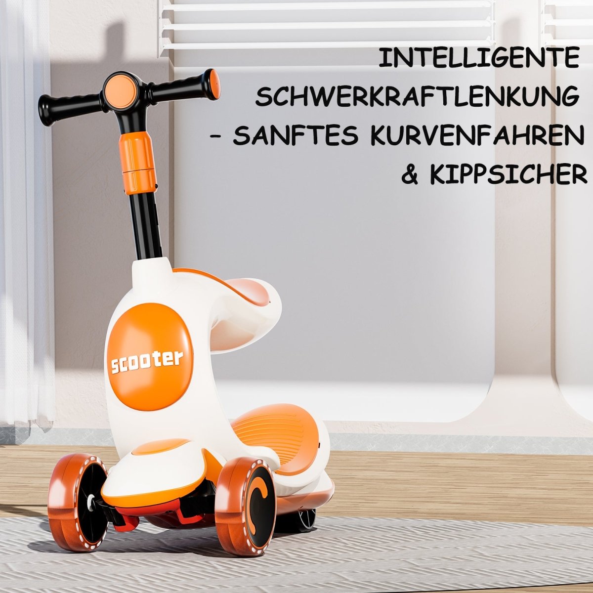 Habib Kinderroller 3-Rad mit LED Licht | Klappbar & Höhenverstellbar - HabibSport