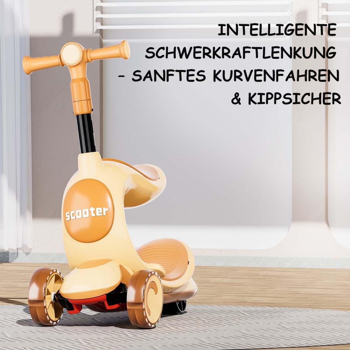 Habib Kinderroller 3-Rad mit LED Licht | Klappbar & Höhenverstellbar - HabibSport