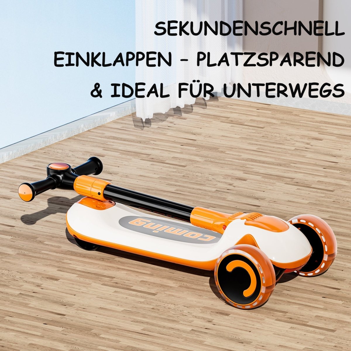 Habib Kinderroller 3-Rad mit LED Licht | Klappbar & Höhenverstellbar - HabibSport