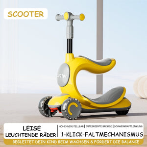 Habib Kinderroller 3-Rad mit LED Licht | Klappbar & Höhenverstellbar - HabibSport