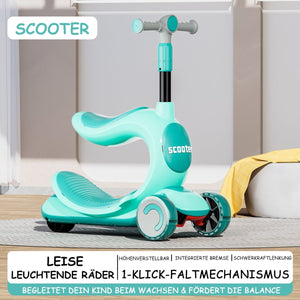 Habib Kinderroller 3-Rad mit LED Licht | Klappbar & Höhenverstellbar - HabibSport