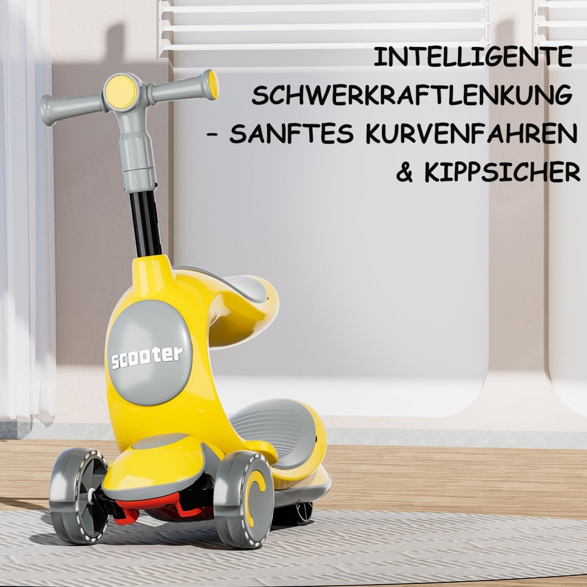 Habib Kinderroller 3-Rad mit LED Licht | Klappbar & Höhenverstellbar - HabibSport