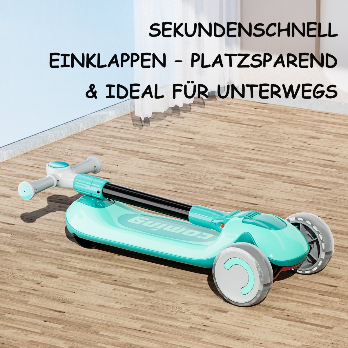 Habib Kinderroller 3-Rad mit LED Licht | Klappbar & Höhenverstellbar - HabibSport