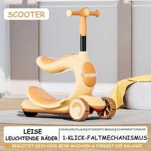 Habib Kinderroller 3-Rad mit LED Licht | Klappbar & Höhenverstellbar - HabibSport