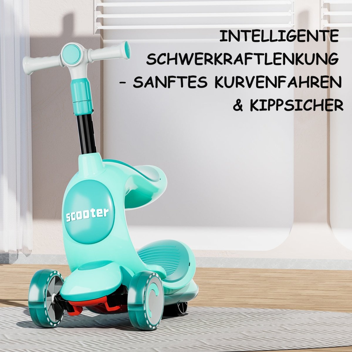 Habib Kinderroller 3-Rad mit LED Licht | Klappbar & Höhenverstellbar - HabibSport