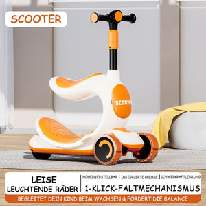 Habib Kinderroller 3-Rad mit LED Licht | Klappbar & Höhenverstellbar - HabibSport
