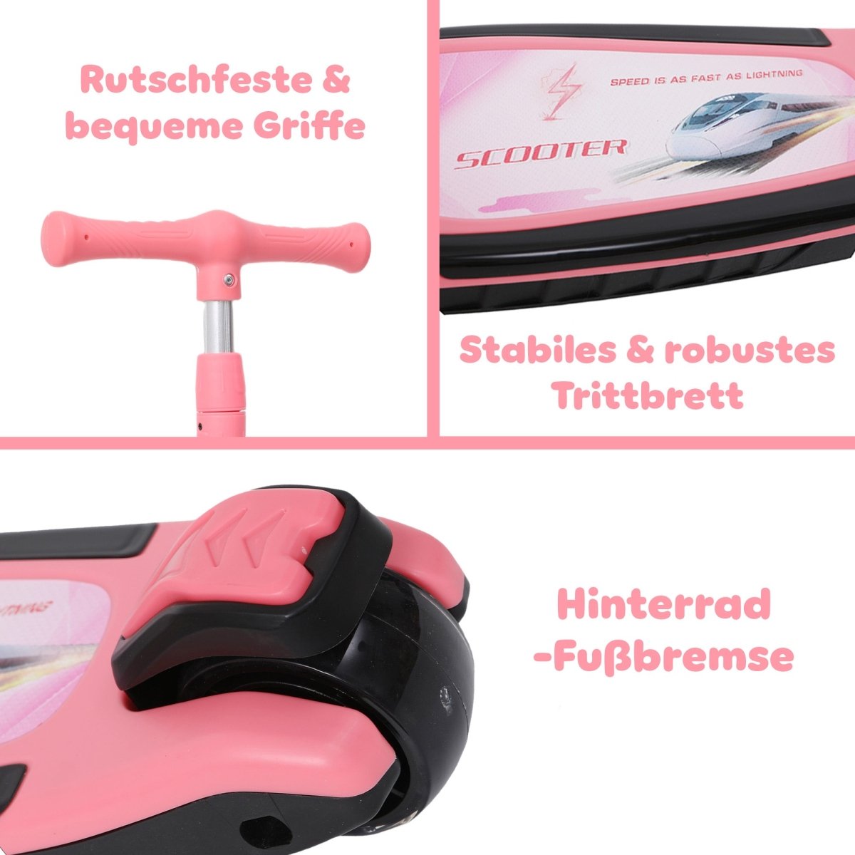 Habib Plane Scooter Kinderroller | 3-Rad, LED-Licht & Faltbar - HabibSport