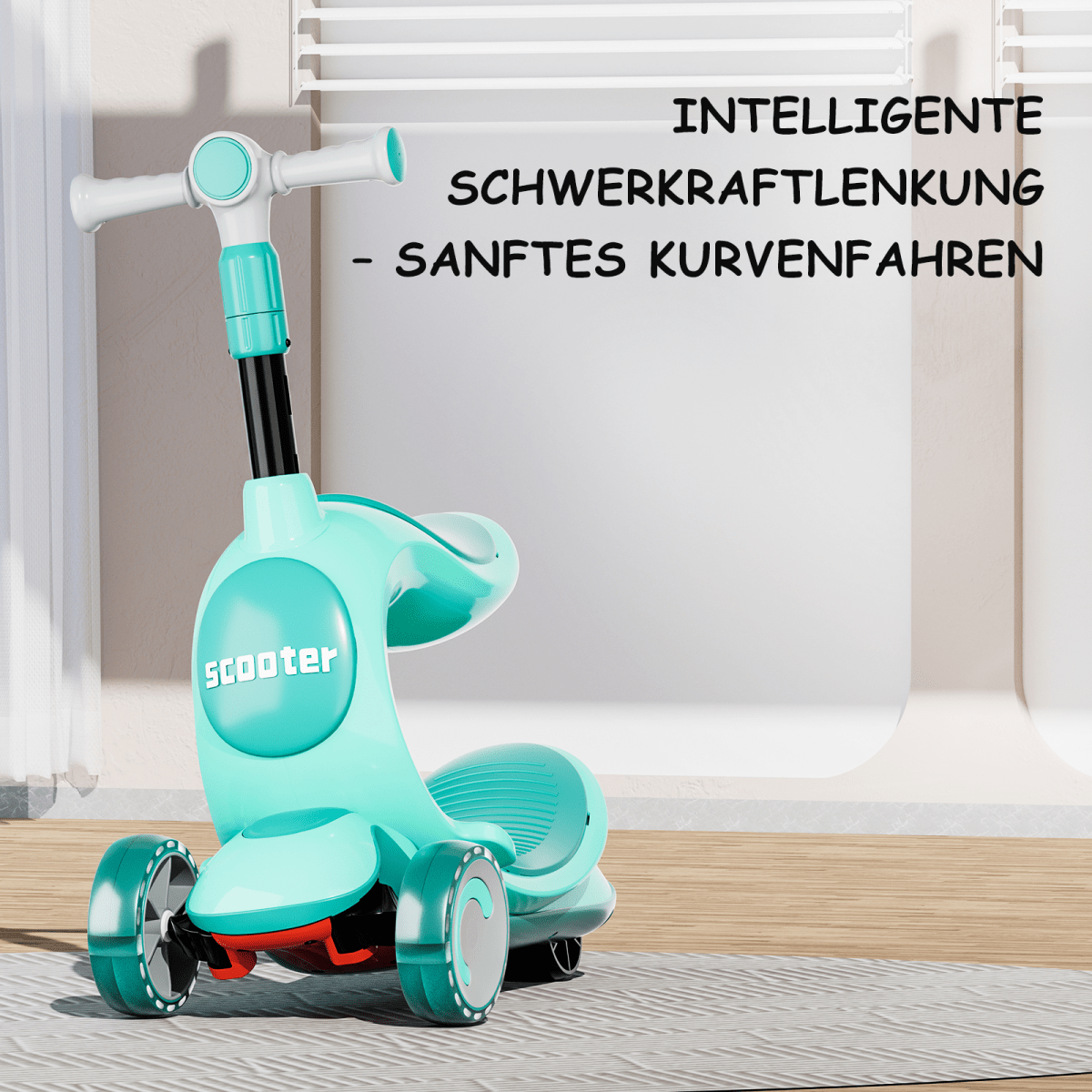 Habib Premium 3in1 Kinderroller 2-8 Jahre | Sitz Laufrad klappbar LED - HabibSport