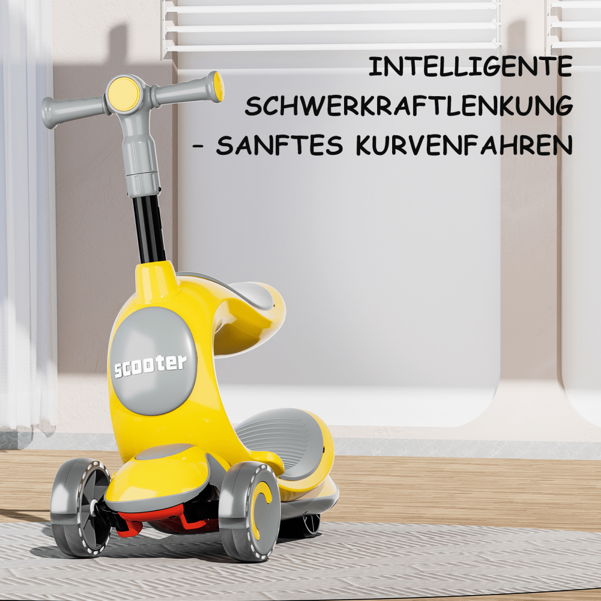 Habib Premium 3in1 Kinderroller 2-8 Jahre | Sitz Laufrad klappbar LED - HabibSport