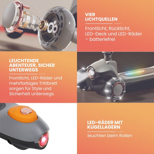 Habib Premium LED Scooter 3-Rad | Frontlicht &amp; Leucht-Deck - HabibSport