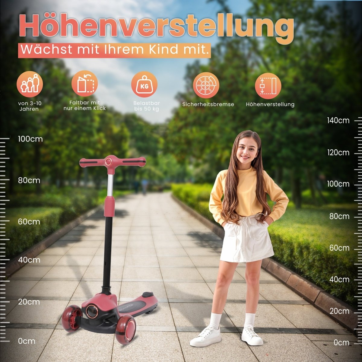 Habib Premium LED Scooter 3-Rad | Frontlicht &amp; Leucht-Deck - HabibSport