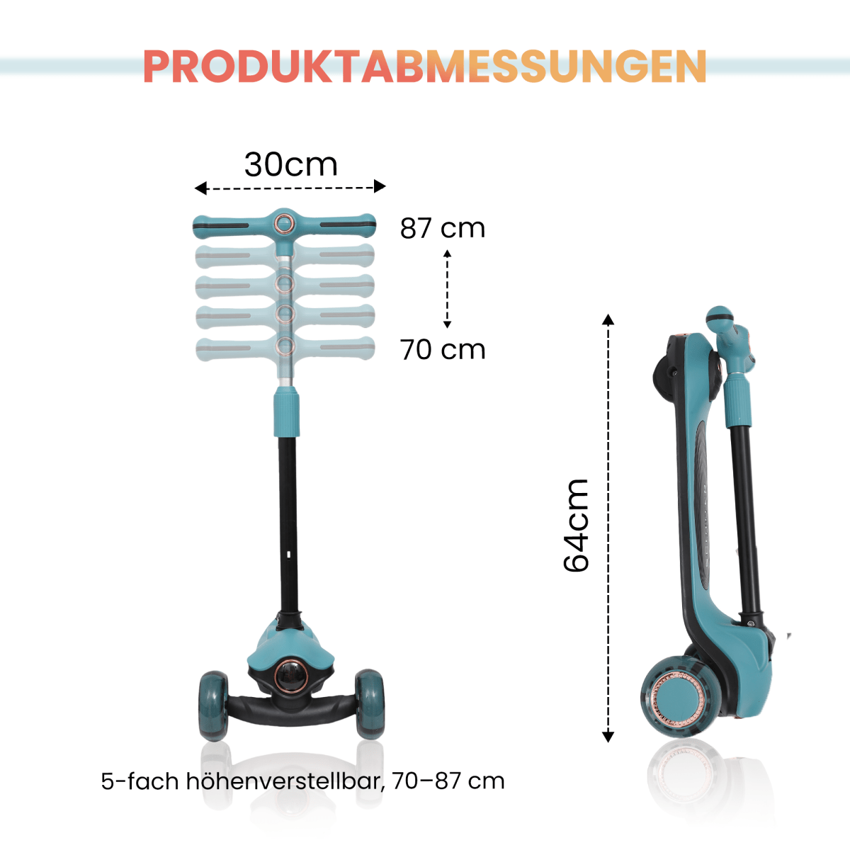 Habib Premium LED Scooter 3-Rad | Frontlicht &amp; Leucht-Deck - HabibSport