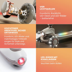 Habib Premium LED Scooter 3-Rad | Frontlicht &amp; Leucht-Deck - HabibSport