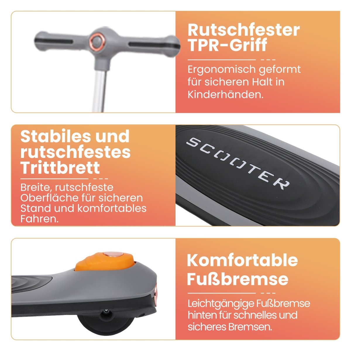 Habib Premium LED Scooter 3-Rad | Frontlicht &amp; Leucht-Deck - HabibSport