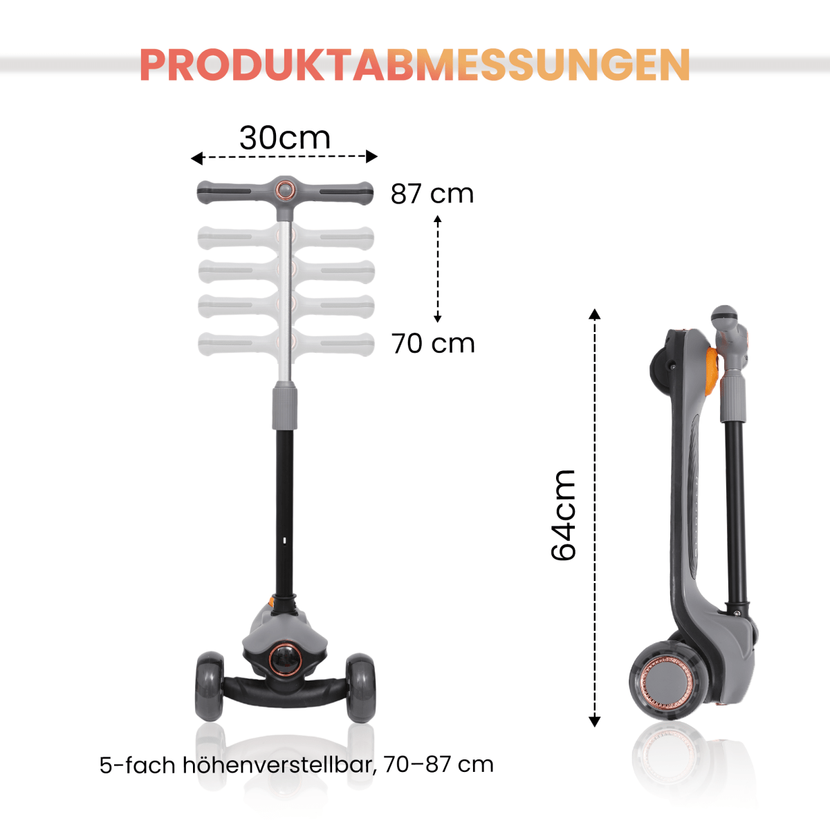 Habib Premium LED Scooter 3-Rad | Frontlicht &amp; Leucht-Deck - HabibSport