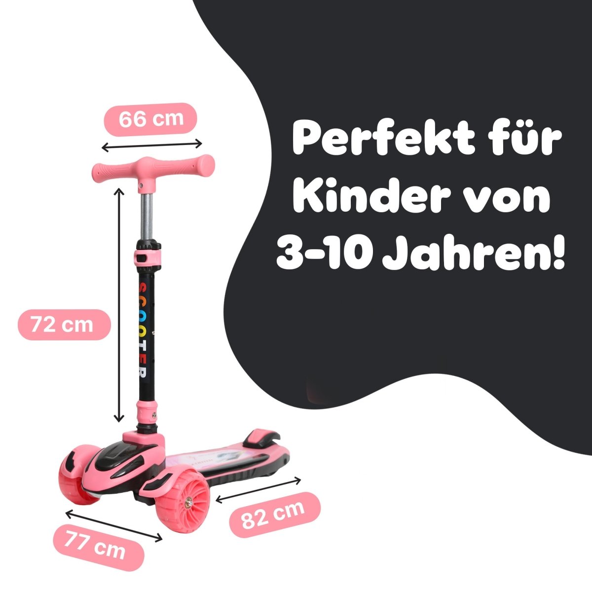 Habib Train Scooter Kinderroller | 3-Rad, LED-Licht & Faltbar - HabibSport