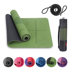 Habib Yogamatte Satz inklusive Yogablöcke - Rutschfeste Gepolsterte Trainingsmatte für Fitness Inklusive Yogagurt und Tasche - 2er Set YogaBlöcke Unterstützung für Pilates,Meditation,Erholung - HabibSport