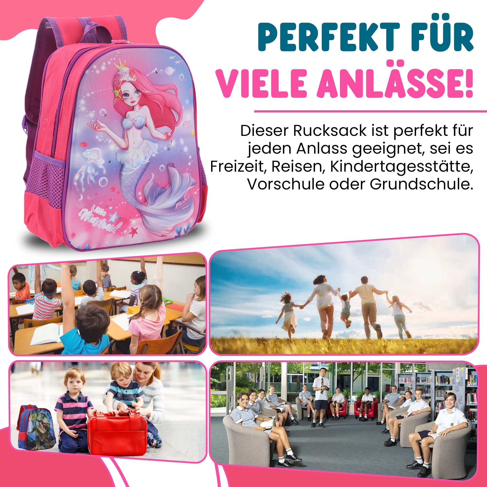 Schulrucksack Kinder Jungen mit LED Rucksack - kleine Kinder LeichtesSchulranzen