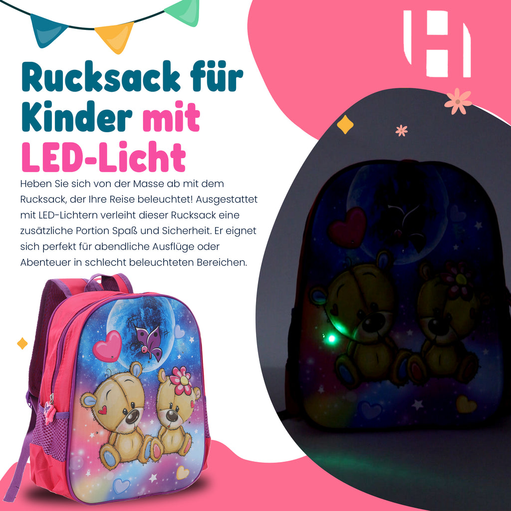 Schulrucksack Kinder Jungen mit LED Rucksack - kleine Kinder LeichtesSchulranzen