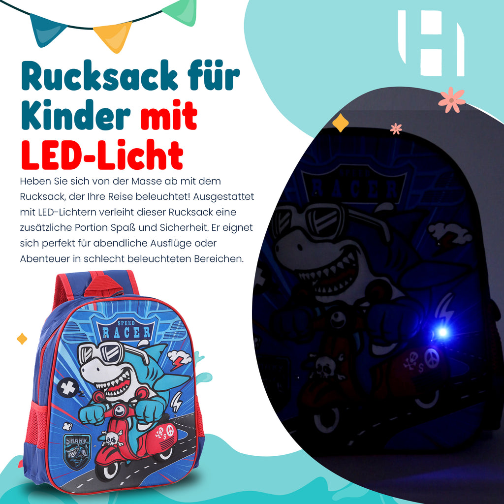 Schulrucksack Kinder Jungen mit LED Rucksack - kleine Kinder LeichtesSchulranzen