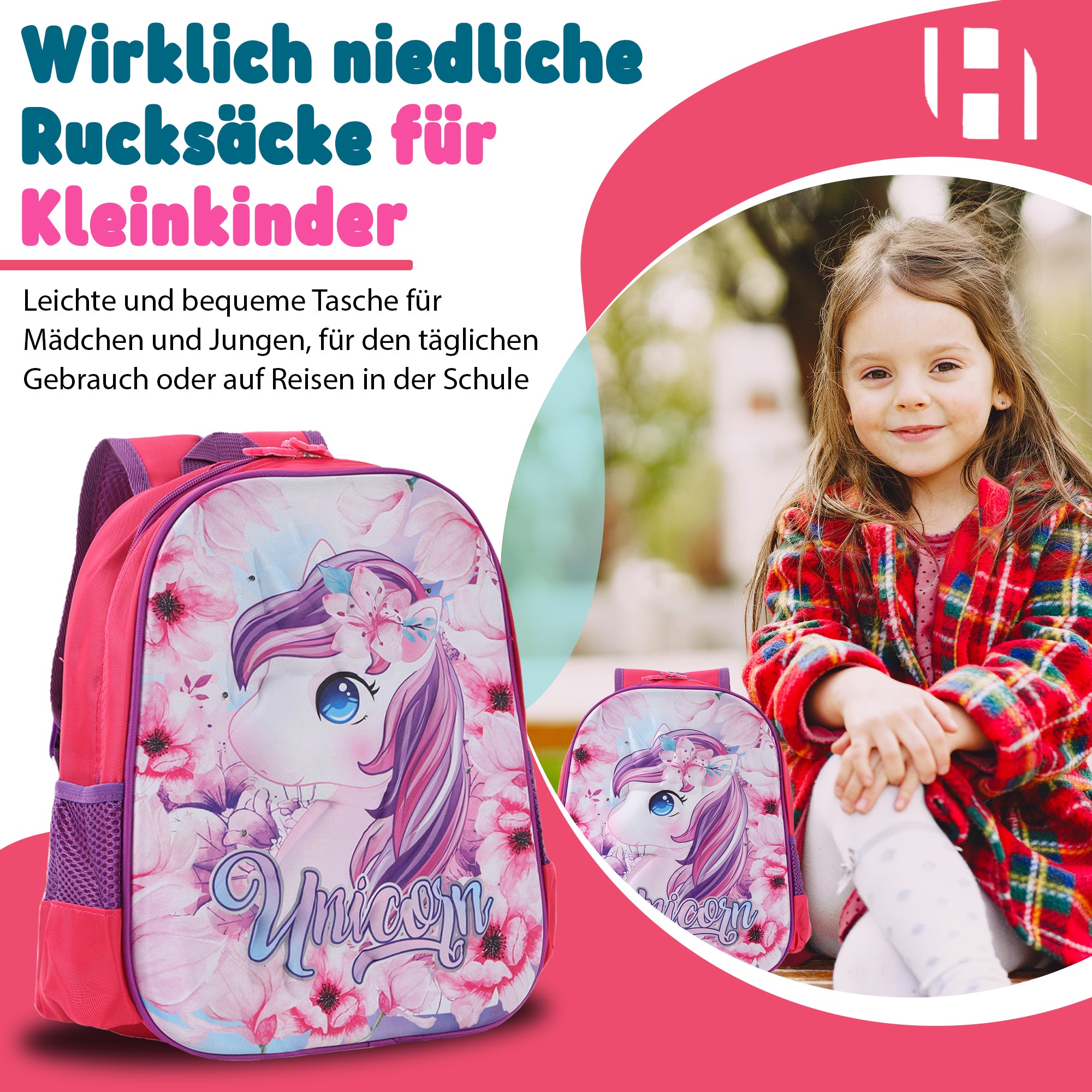Schulrucksack Kinder Jungen mit LED Rucksack - kleine Kinder LeichtesSchulranzen