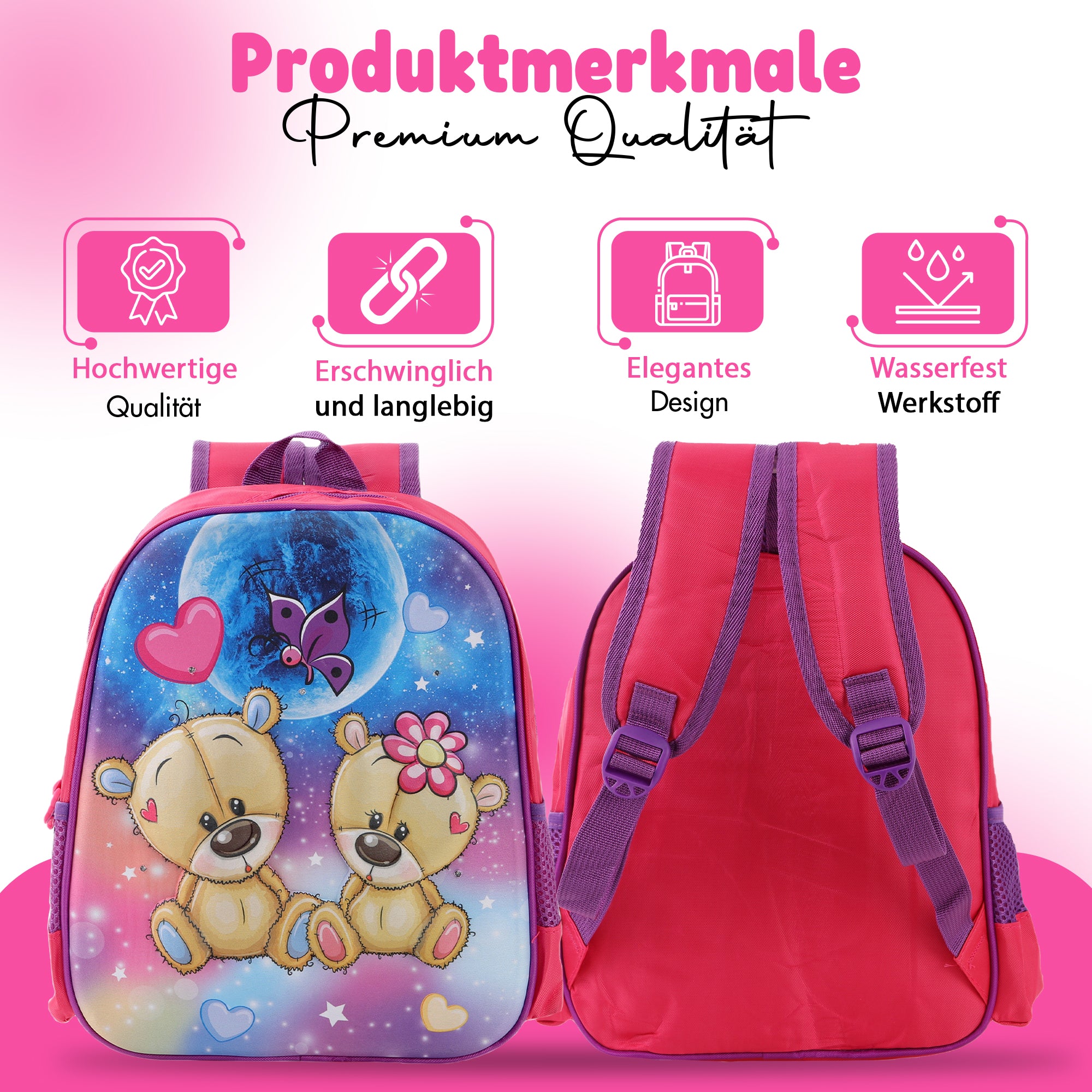 Schulrucksack Kinder Jungen mit LED Rucksack - kleine Kinder LeichtesSchulranzen