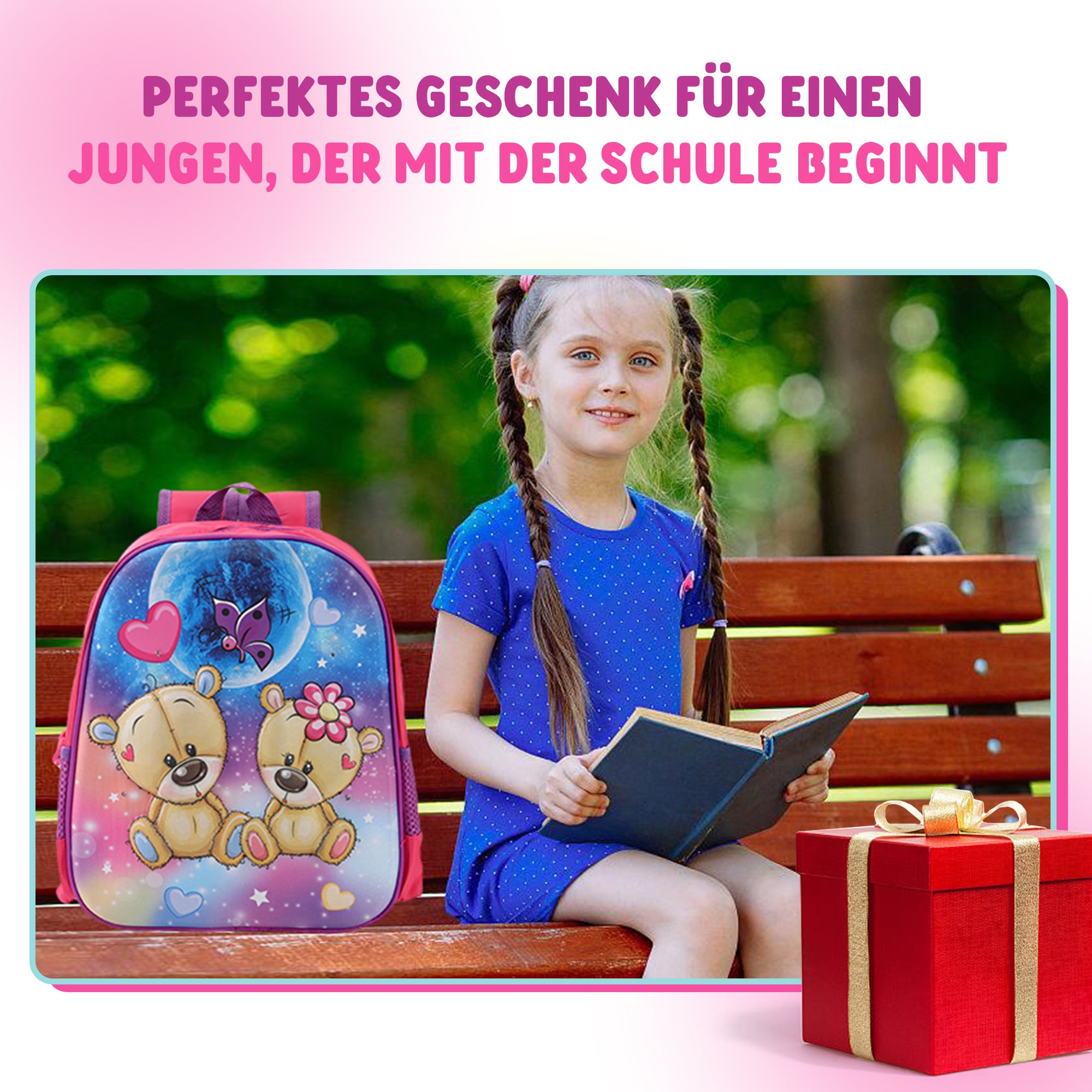 Schulrucksack Kinder Jungen mit LED Rucksack - kleine Kinder LeichtesSchulranzen