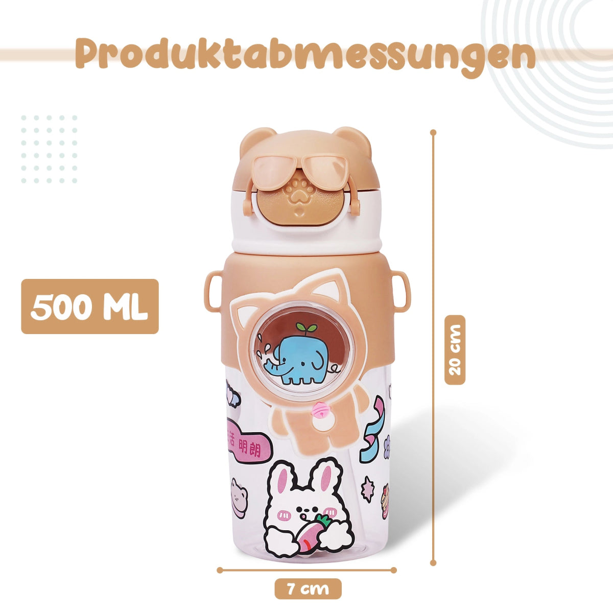 Plastik Trinkflasche für Kinder in Tierform - Europebazar