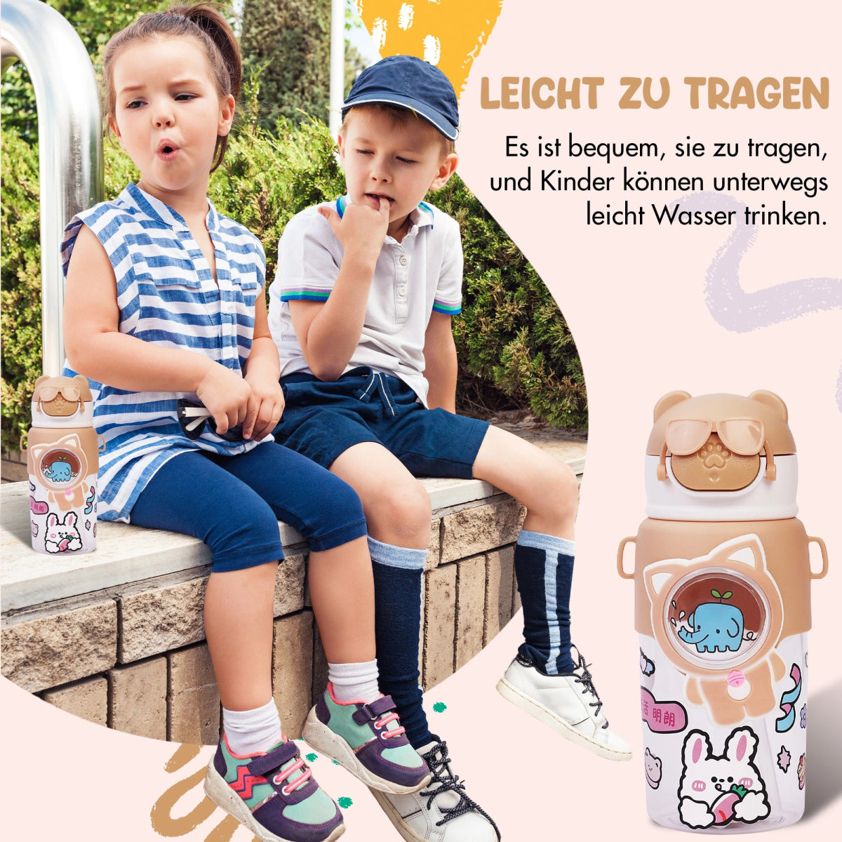 Plastik Trinkflasche für Kinder in Tierform - Europebazar