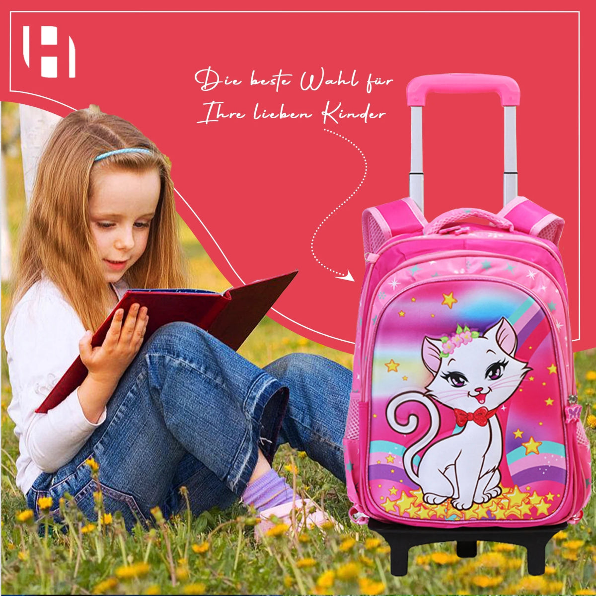 Schulrucksack Mädchen 3 in 1 Katze - Europebazar