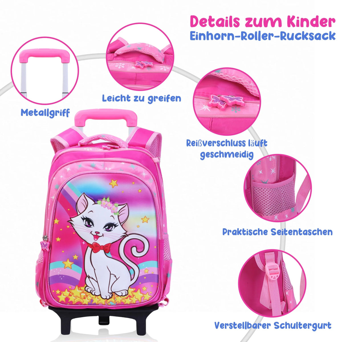 Schulrucksack Mädchen 3 in 1 Katze - Europebazar