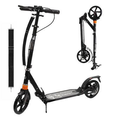 Habib Trettroller Höhenverstellba für Erwachsene, Doppel Federung Klappbar Cityroller